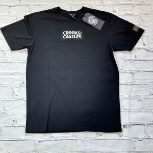 NWT Crooks & Castles Patch Logo Tee in Black